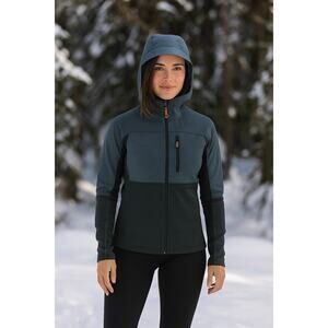 FjallRaven Woman's XL Indigo Navy Abisko Trail Fleece Jacket Hooded Zip Up K19-8